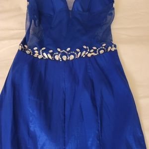 blue dress with great embroidery